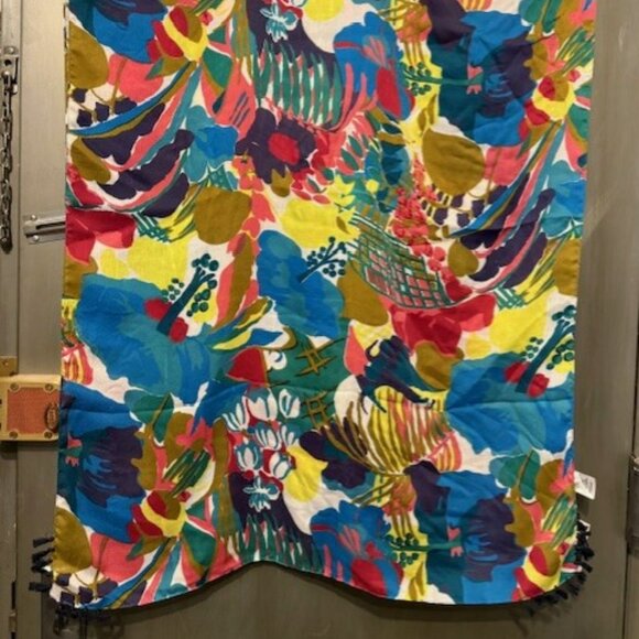 JCrew Tropical Floral tassel scarf / shawl - Picture 10 of 16